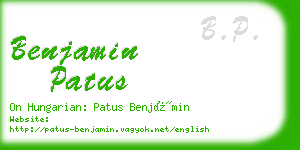 benjamin patus business card